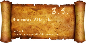 Beerman Vitolda névjegykártya